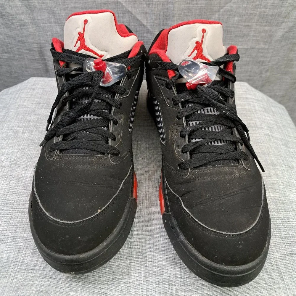 ! Nike Jordan 5 Retro Low Alternate 90 2016 819171-001 Black Red Size 10.5 - Picture 1 of 14